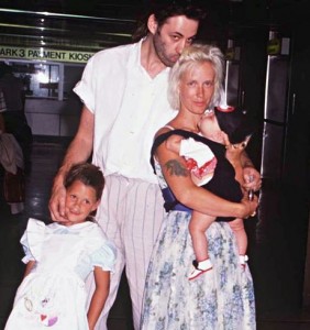 Bob Geldof and Paula Yates with their daughters, Fifi Trixibelle and Peaches, in 1989. Photograph: Dennis Stone/Rex